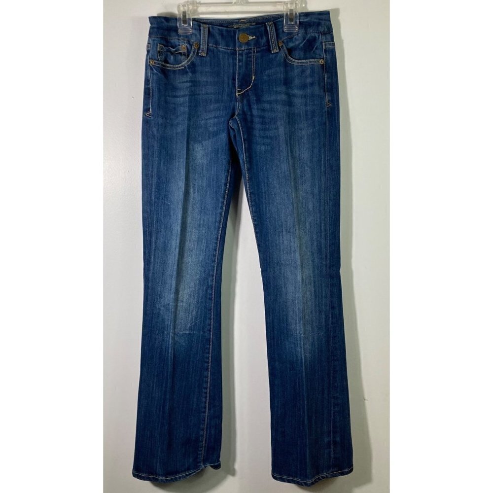 Womens Seven 7 Low Rise Boot Cut Flare Jeans Embroidered Details‎ 27